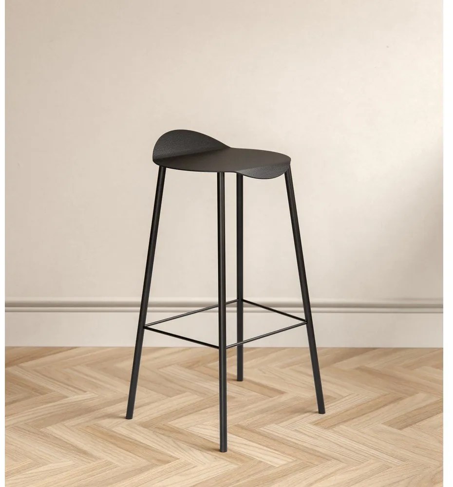 Черен кожен бар стол Flamingo Bull – LIND DNA