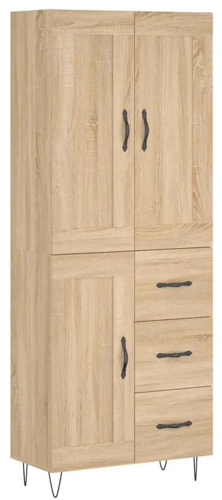 3200036 vidaXL Висок шкаф, дъб сонома, 69,5x34x180 см, инженерно дърво