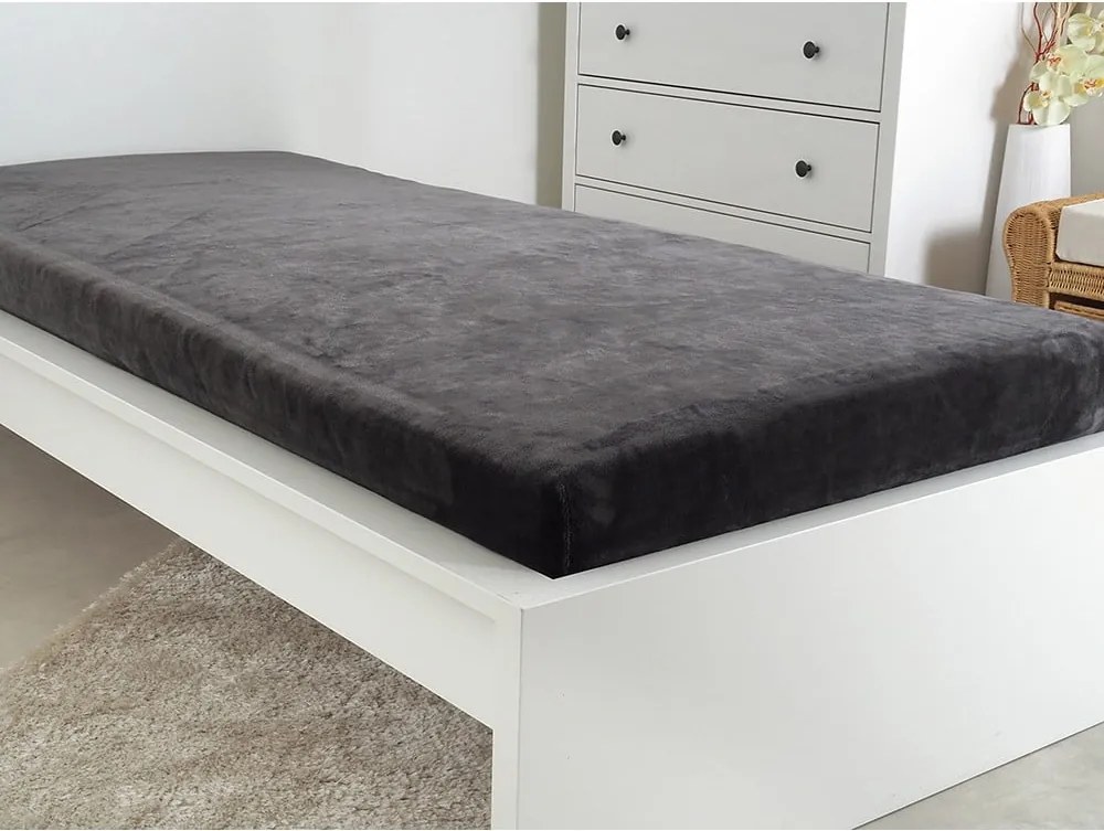 Тъмносив микрофланелен чаршаф 180x200 cm Exclusive - B.E.S.