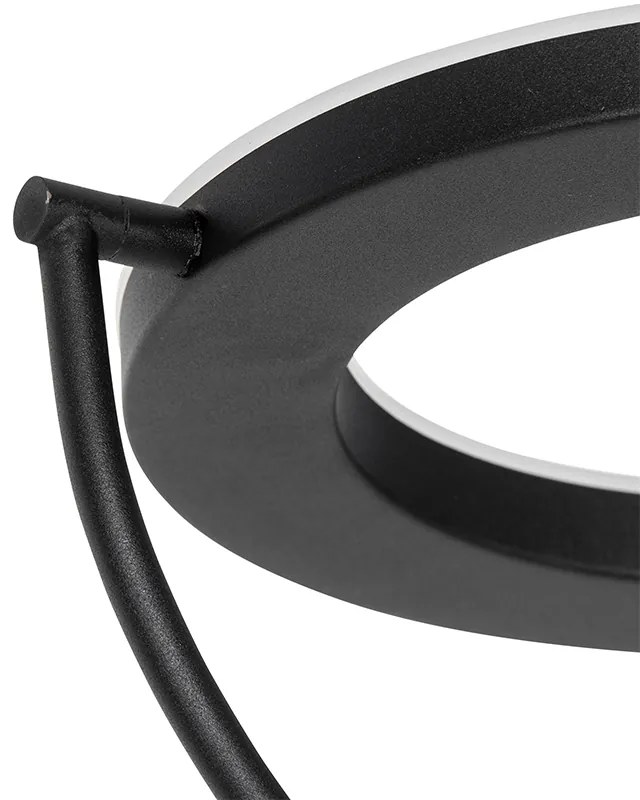 Модерна подова лампа черна с лампа за четене с LED и димер - Divo