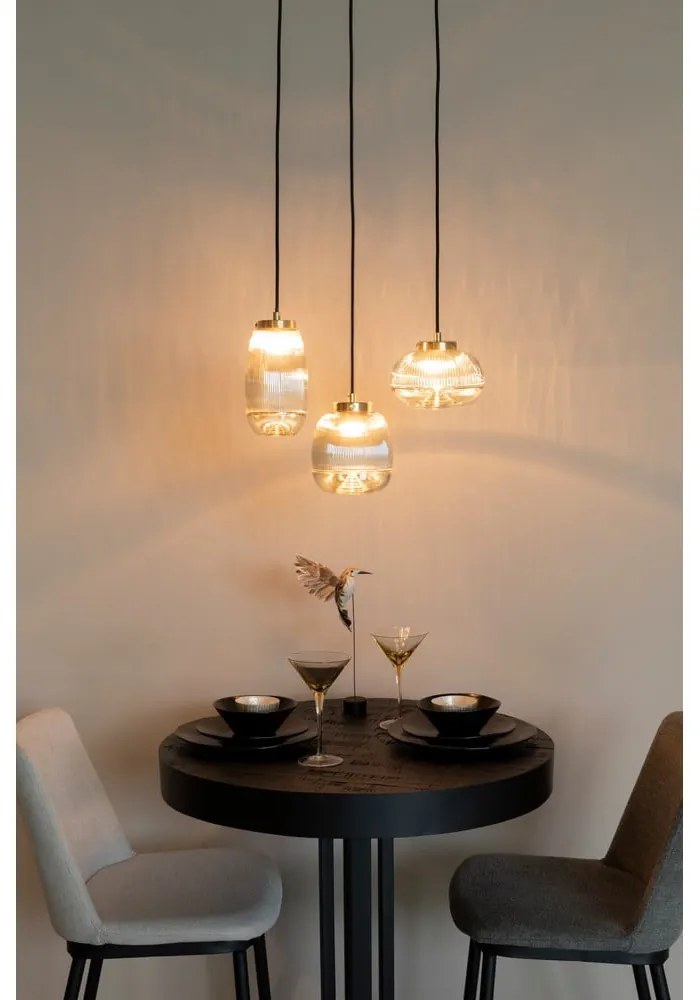 Висяща лампа в златист цвят със стъклен абажур ø 12 cm Robin - White Label