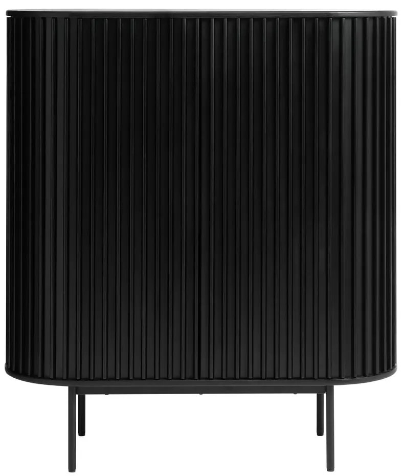 Черен шкаф в дъбов декор 125x110 cm Siena - Unique Furniture