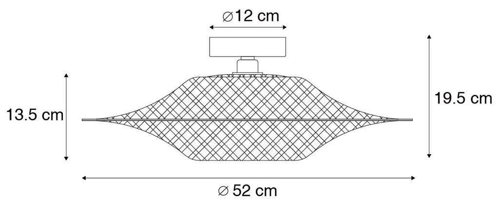 Ориенталска външна таванна лампа бамбук 50 см IP44 - Rina