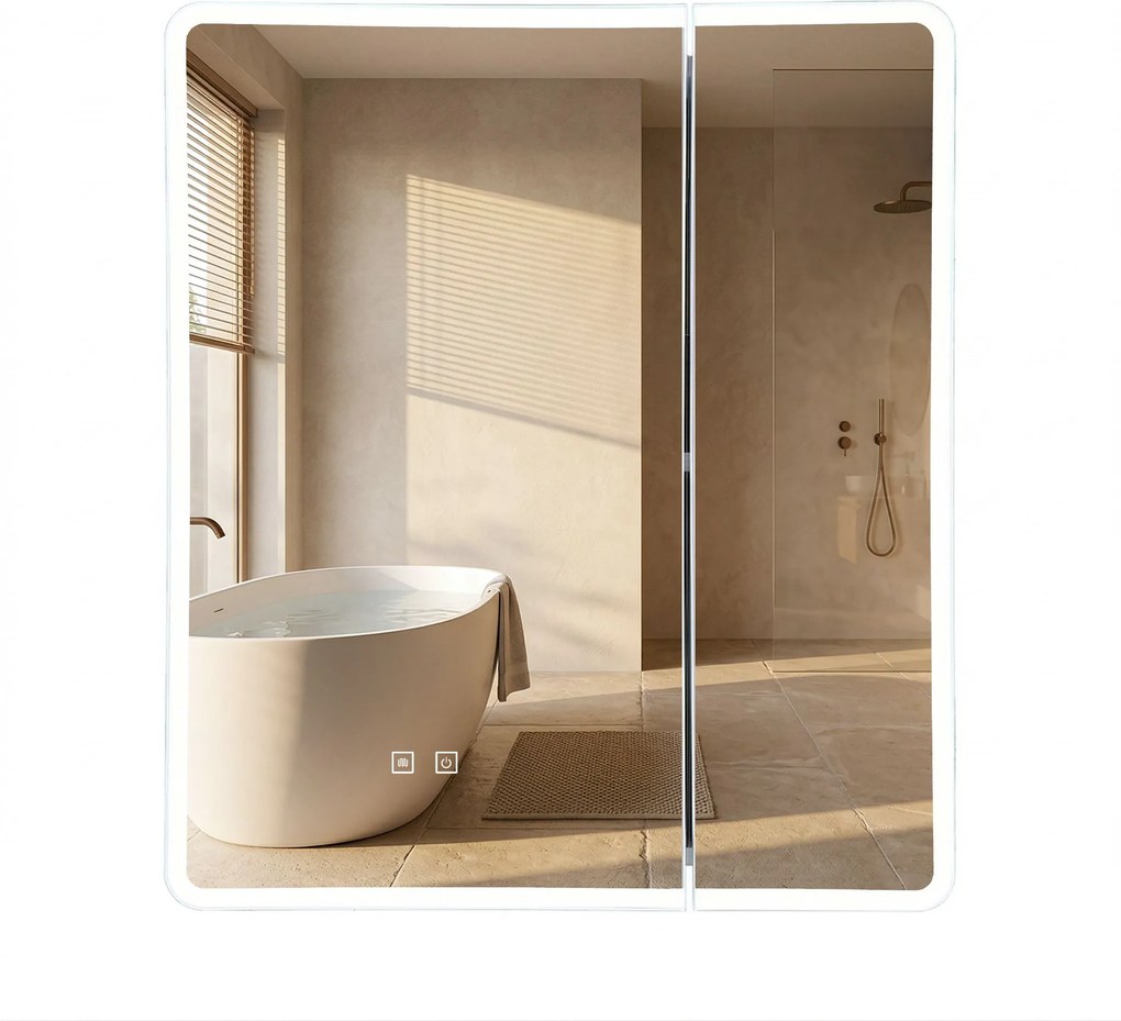 Шкаф с огледало и LED осветление M1011-60 60x70