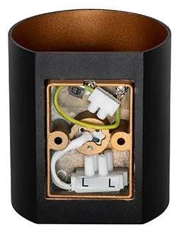 Модерна стенна лампа черна с месинг - Sabbio