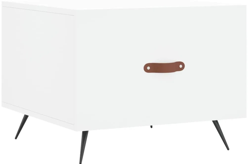 829332 vidaXL Кафе маса, бяла, 50x50x40 см, инженерно дърво