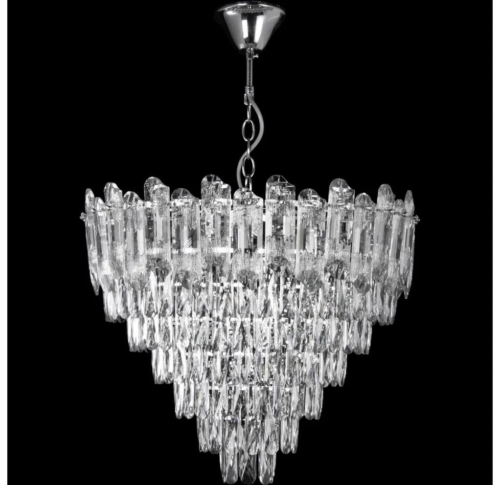 LED Пендел 11xE27/60W/230V + 7xLED/6W Ø 60 см лъскав хром