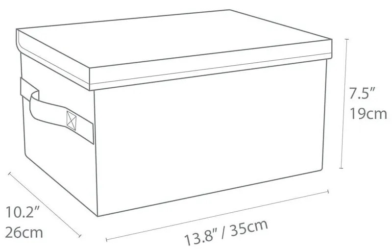 Сива текстилна кутия за съхранение с капак 35x19x26 cm Soft Storage – Bigso Box of Sweden