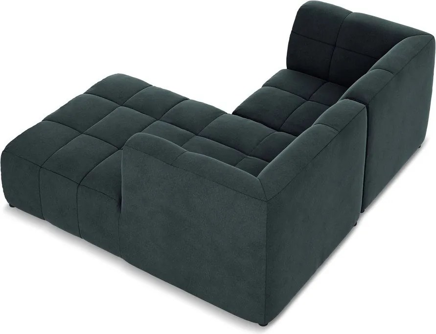 Син кадифен ъглов диван (десен ъгъл) Aloha – Makamii