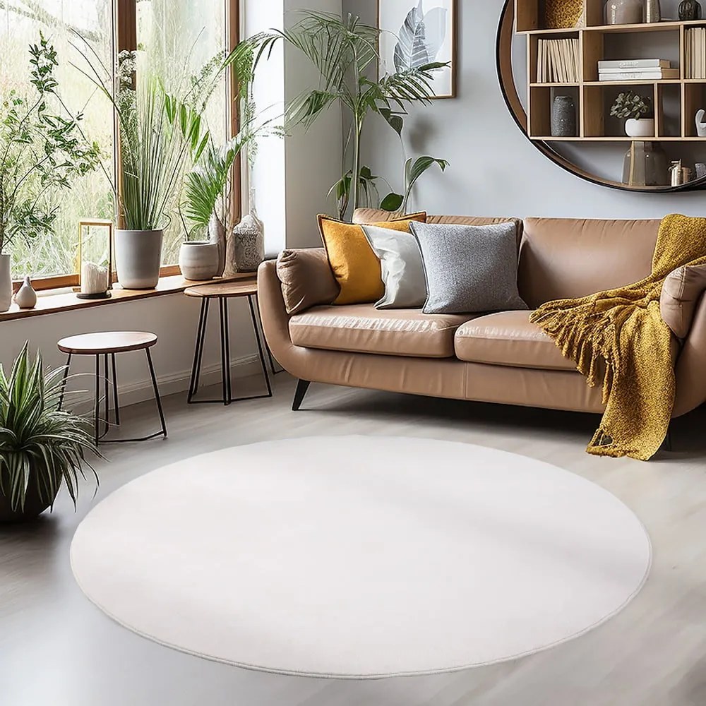 Кремав кръгъл килим подходящ за пране ø 120 cm Sky – Ayyildiz Carpets