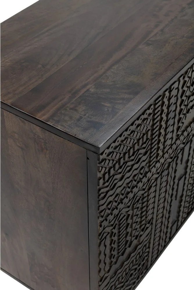 Тъмнокафяв скрин от масивно манго 160x75x40 cm Kalai – MOME