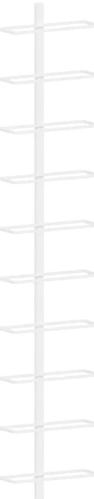 340904 vidaXL Стойка за вино за 10 бутилки, стенен монтаж, бяла, метал