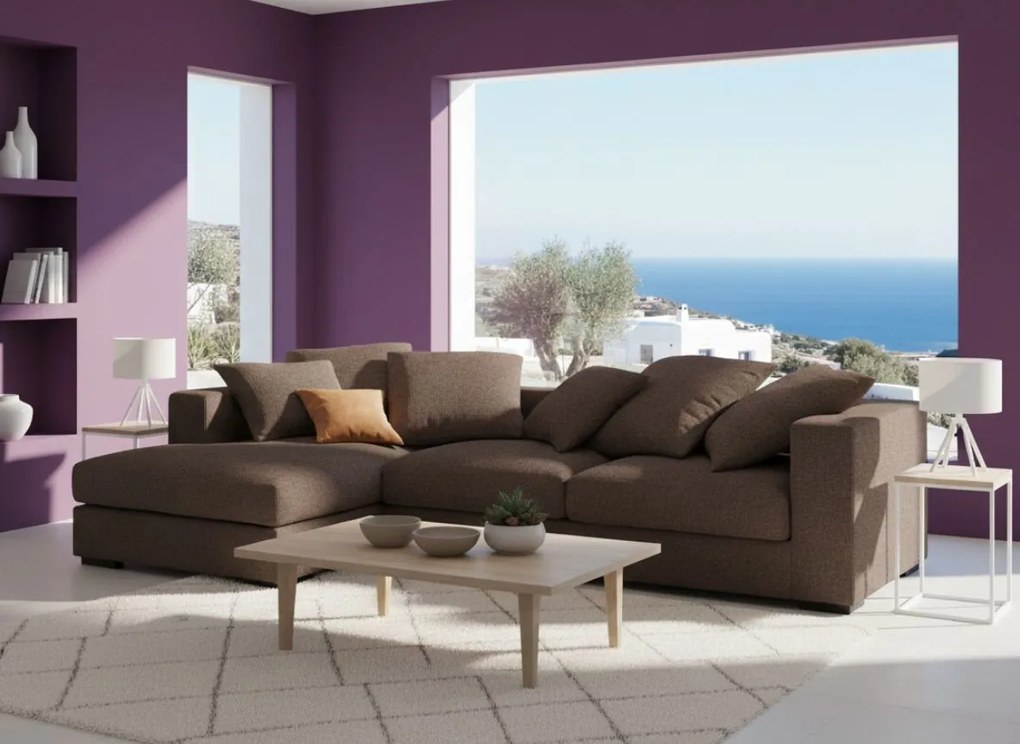 Ъгъл диван Pilo-Customizable-245φ 165β cm.-Chocolate (Star4611)