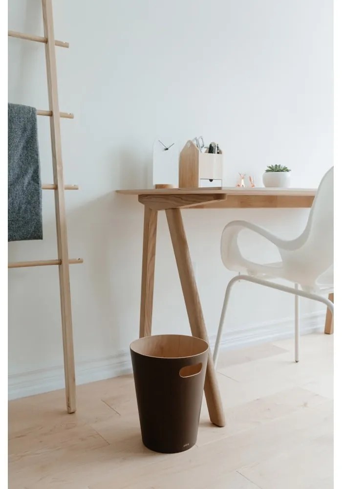 Кафяво офис кошче за боклук 7,5 l Woodrow – Umbra