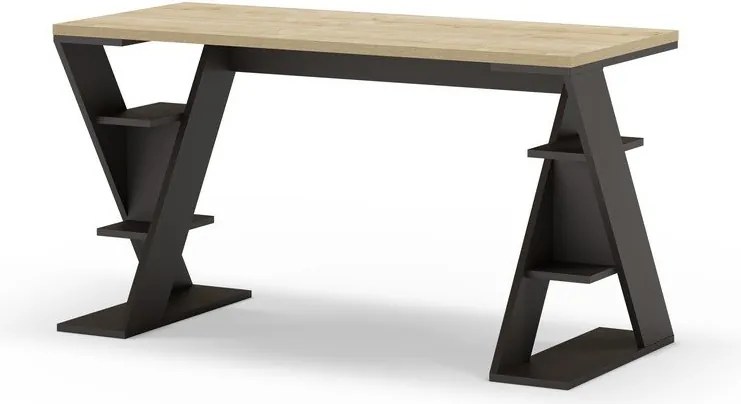 Работна маса с дъбов плот 60x137 cm Butterfly – Marckeric