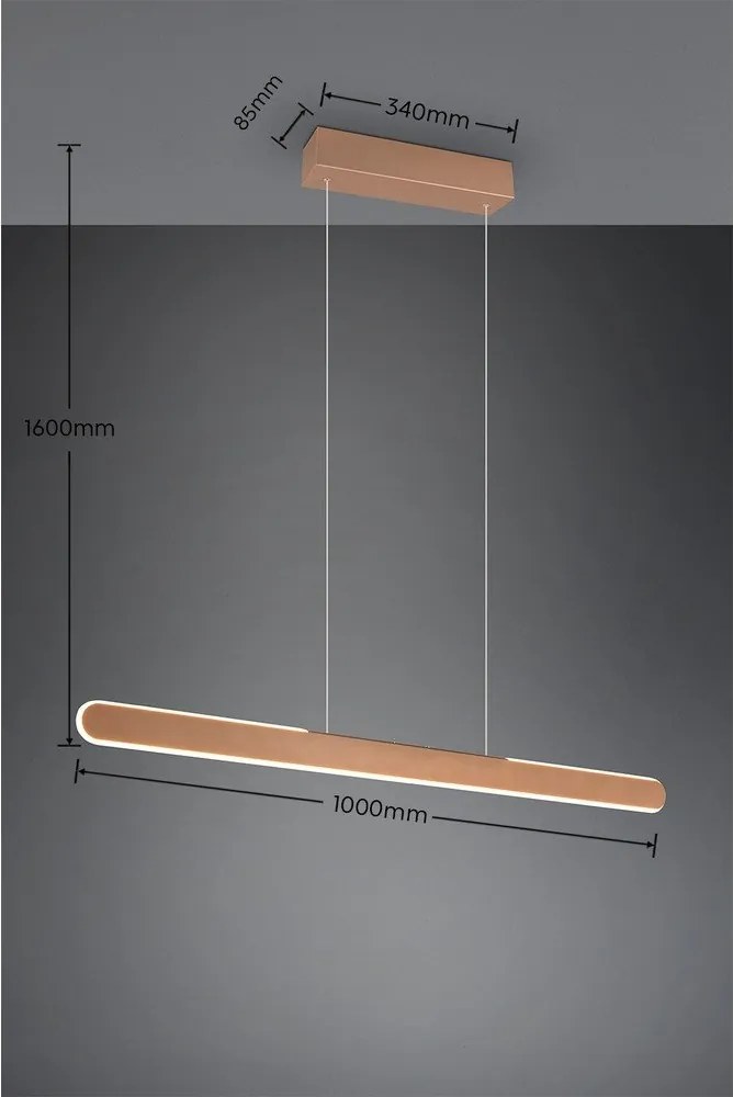 Кафяво LED висящо осветително тяло Helios - Trio