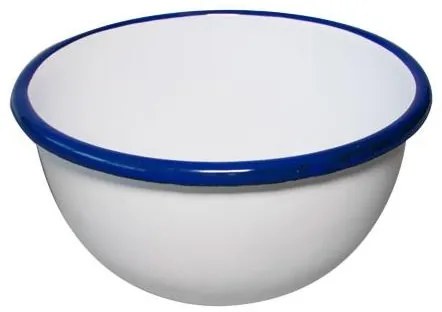 Емайлирана купа ф14см синьо/бяло RETRO-(69/14 1+1+2)