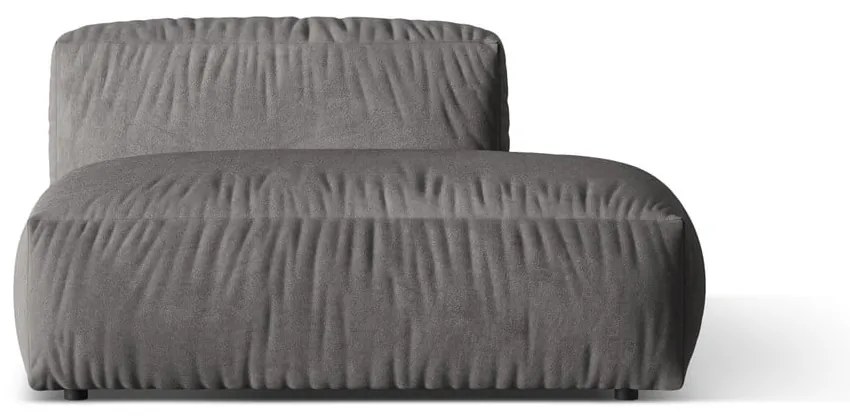 Сив кадифен модул за диван (десен ъгъл) Martina – Micadoni