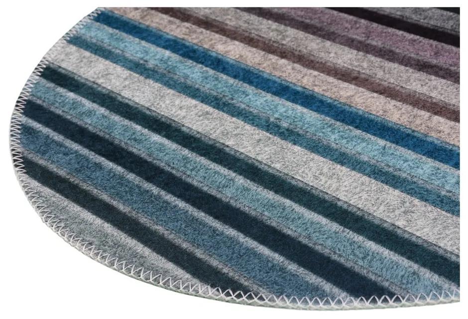 Синьо-сив миещ се кръгъл килим ø 80 cm - Vitaus