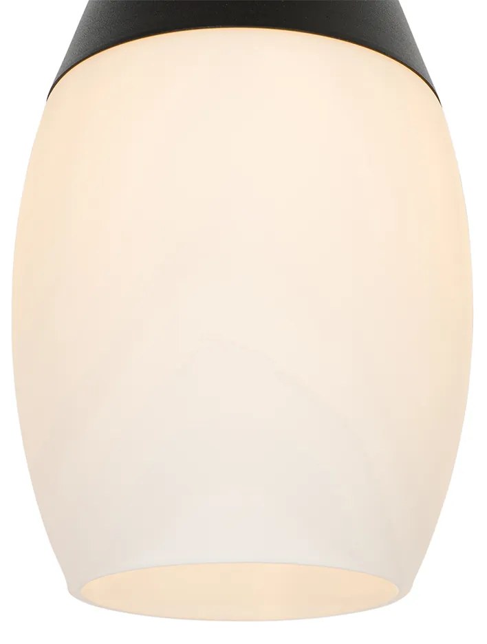 Модерна висяща лампа черна с опалово стъкло - Drop