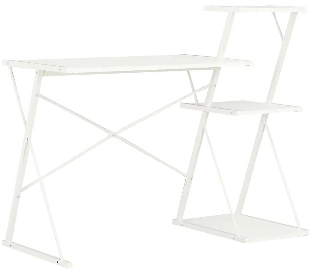 20287 vidaXL Бюро с рафт, бяло, 116x50x93 см