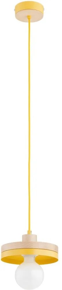 Пендел на кабел LARSO 1xE27/15W/230V жълт/бежов
