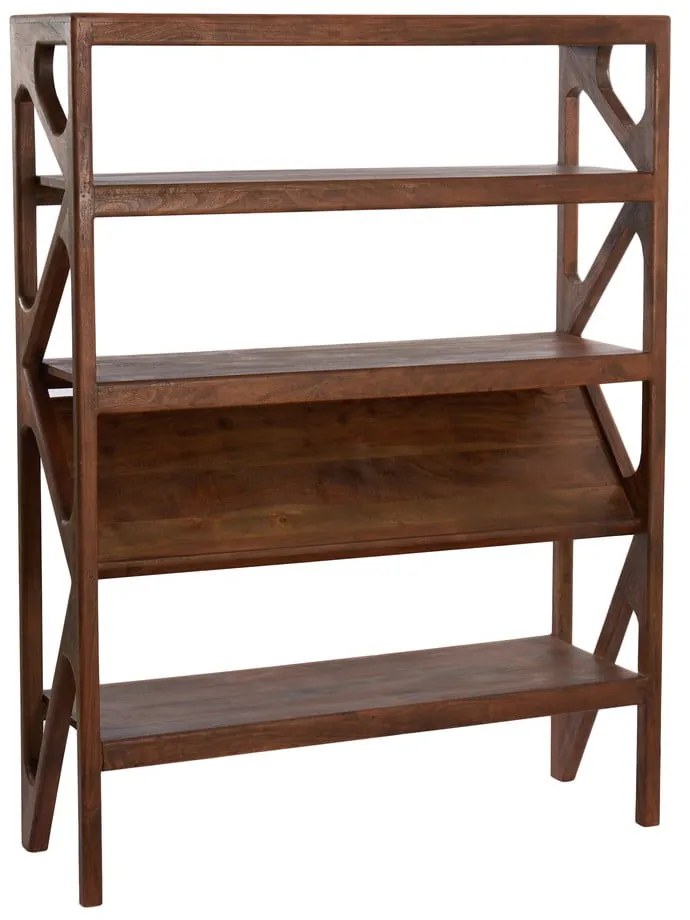 Кафява етажерка от масивна акациева дървесина 120x160 cm Yuki - Light &amp; Living