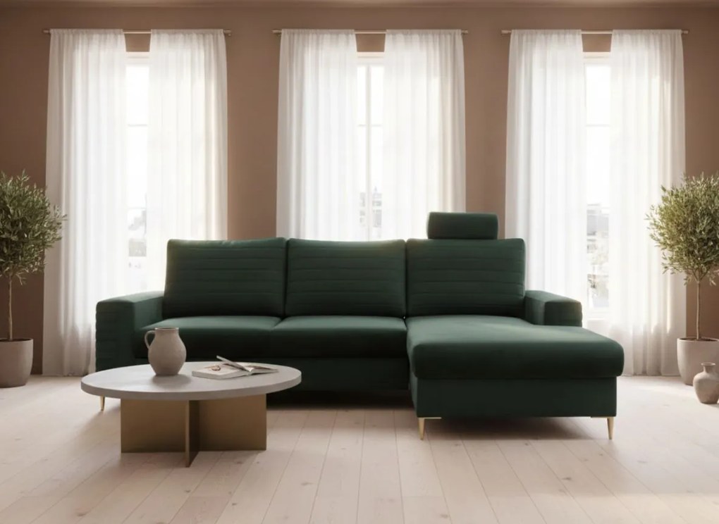 Ъглов диван Consuegra -Зелена