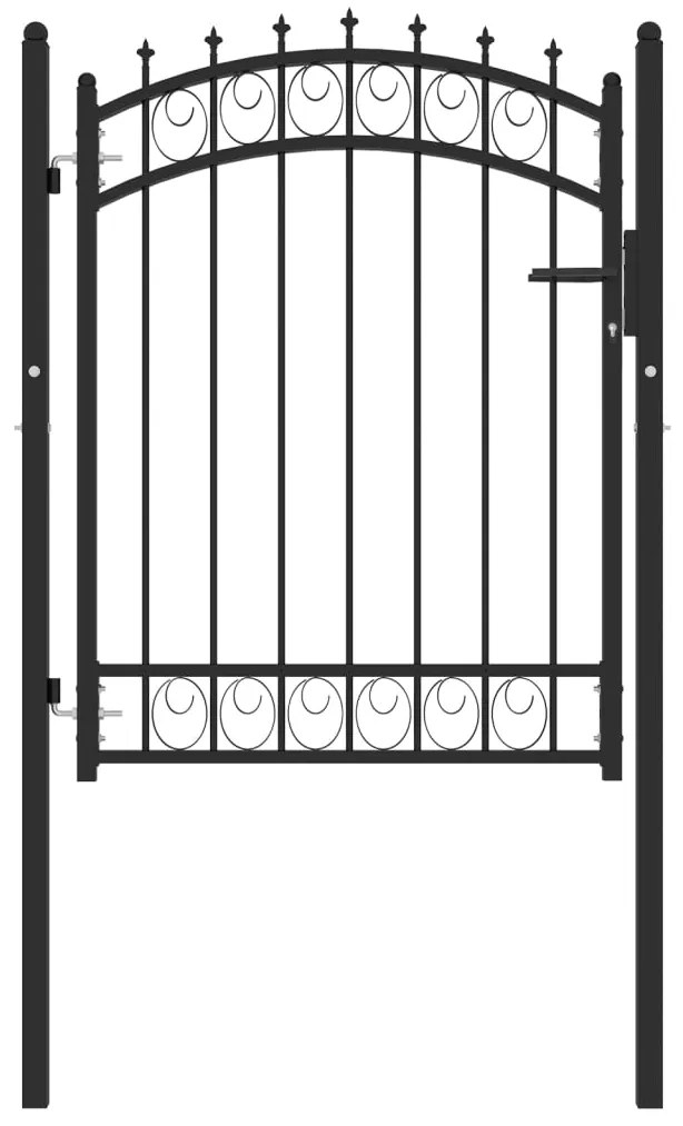 Оградна врата с шипове Odonnell, стомана, 100x125 см, черна