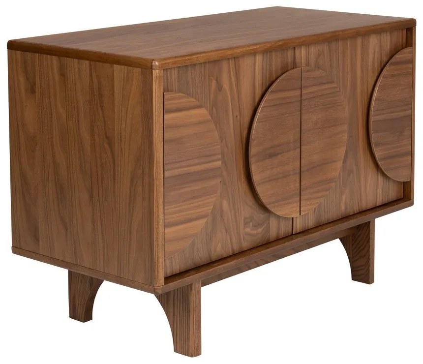 Кафяв нисък скрин от декор от орех 82x58 cm Groove – Zuiver