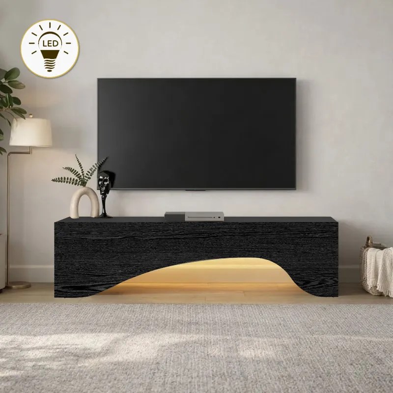Woodra melamine tv furniture in sencron black color 180x31.3x50.2см.