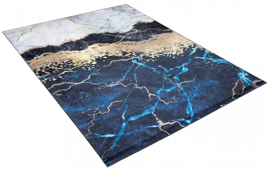 Син модерен килим с абстрактен модел Ширина: 80 см | Дължина: 150 см