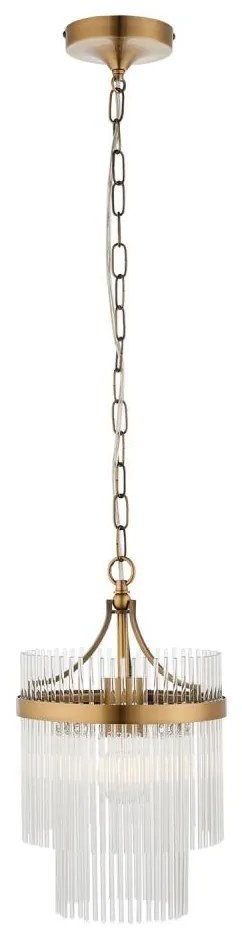 Endon 112572 - Полилей на верига MARIETTA 1xE27/10W/230V месинг/прозрачно стъкло