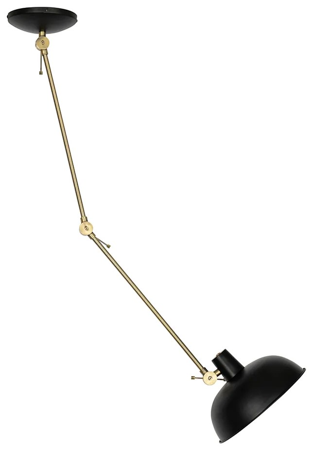 Ретро таванна лампа черна с бронз - Милоу