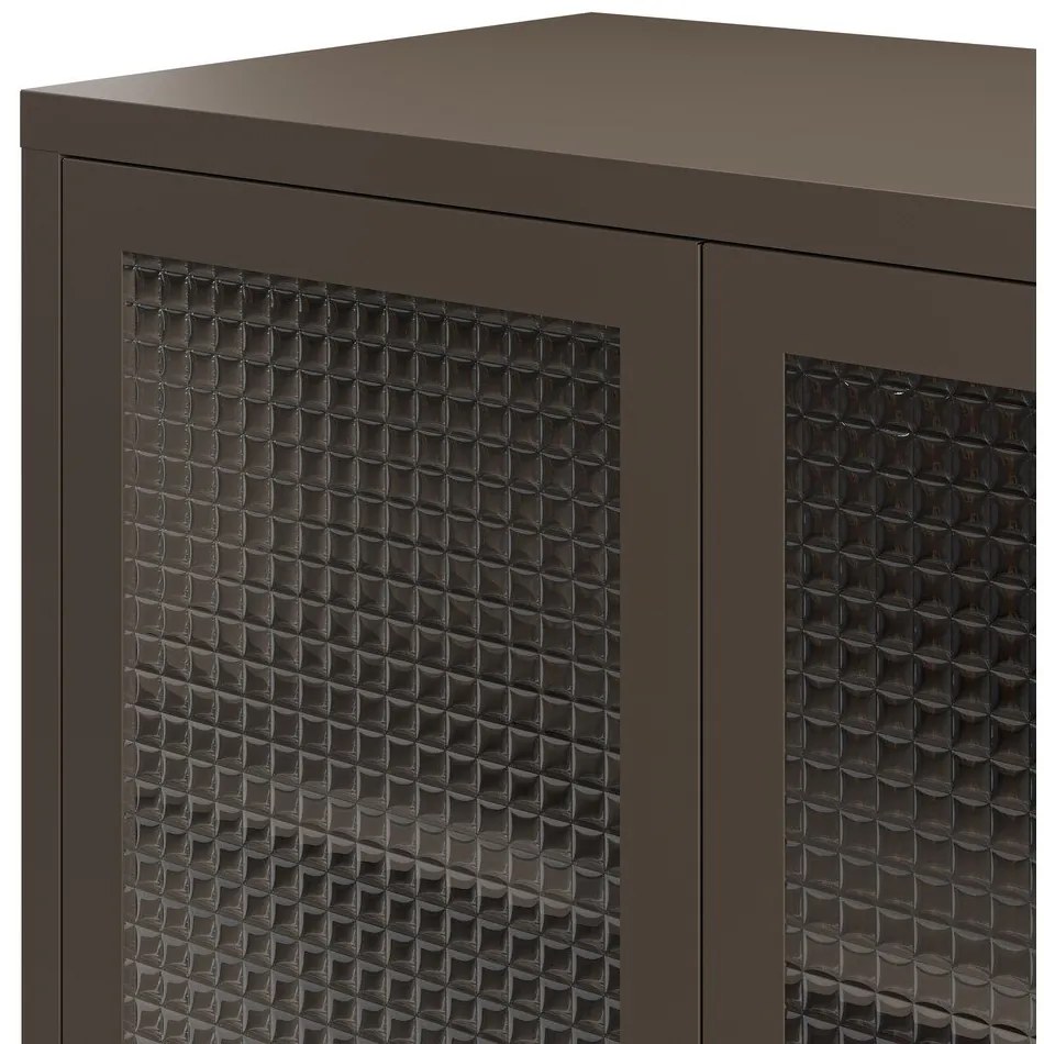 Сива метална витрина 70x100x40 cm Layna – Marckeric