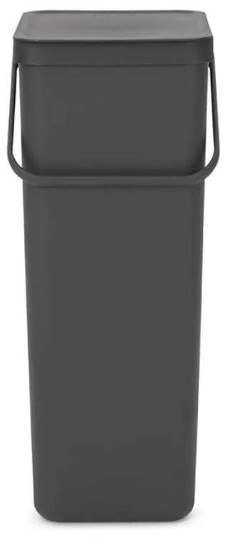Кош за разделно събиране на боклук Brabantia Sort&Go 1004140, 40 л, Дръжка, Възможност за стенен монтаж, Тъмносив