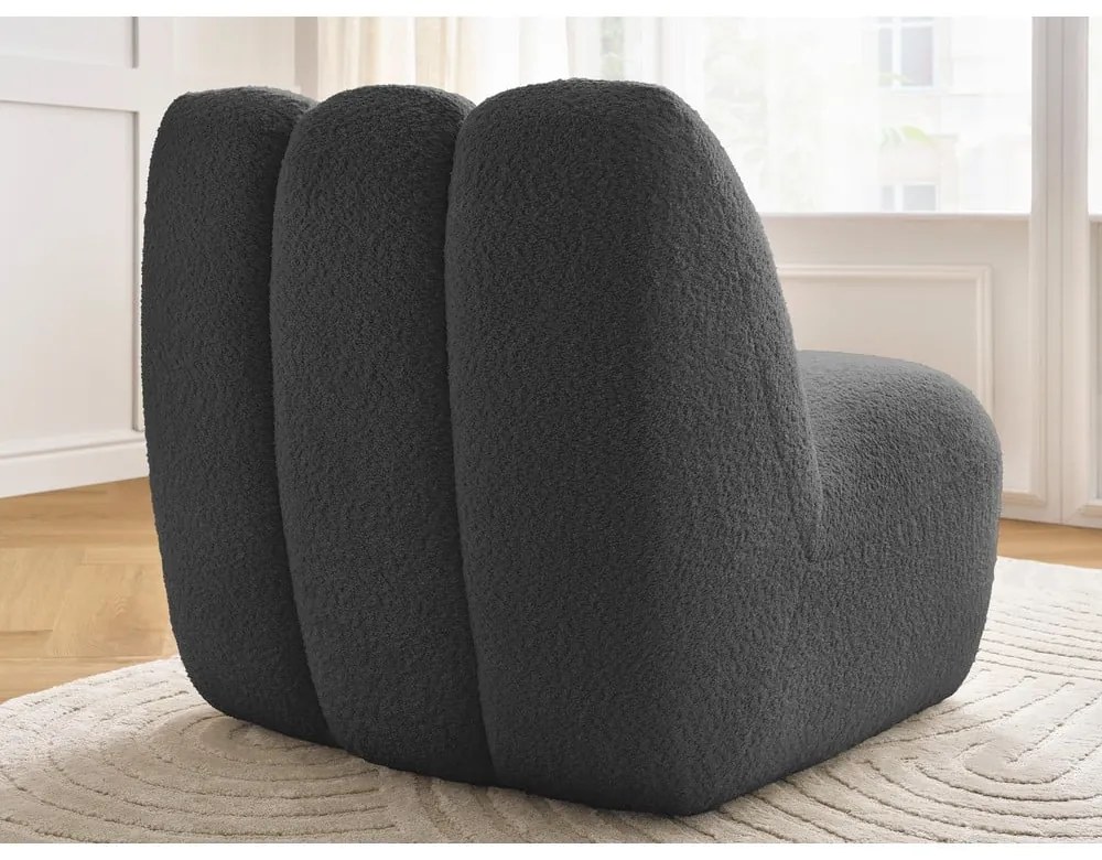 Тъмносиво кресло от прежда с примки от букле Janissaire – Bobochic Paris