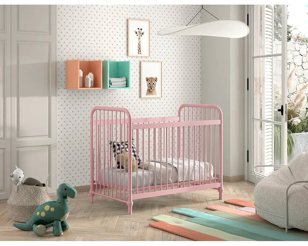 Розово метално детско легло 60x120 cm BRONXX - Vipack