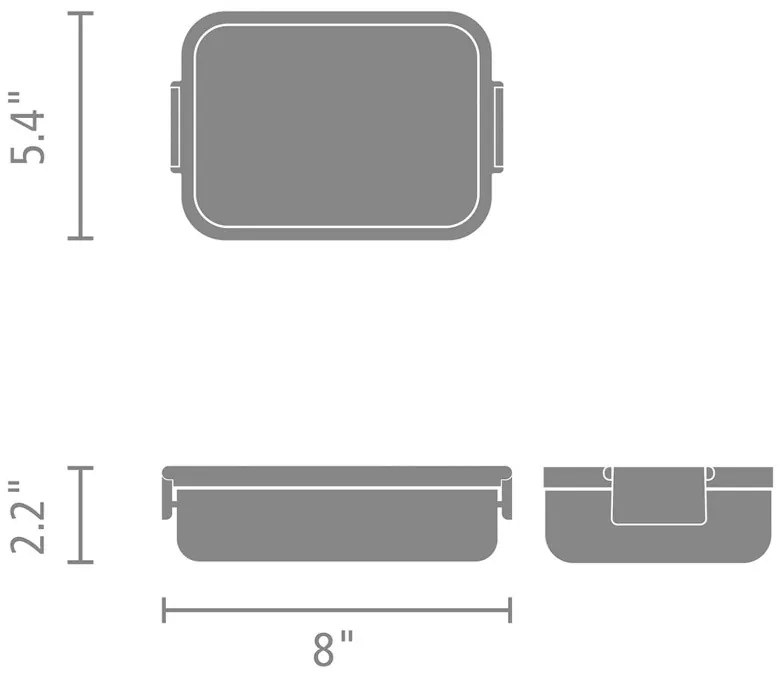 Кутия за храна Brabantia Make&Take 1006281, 1.1 л, Закопчалки, Без BPA, Тъмносив