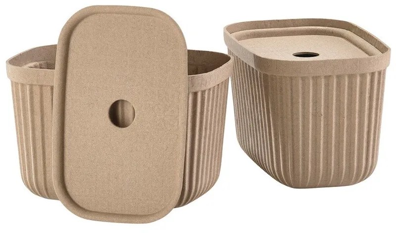Светлокафяви кутии за съхранение в комплект 2 бр. с капаци 23x16x20,5 cm Pulp – Zone