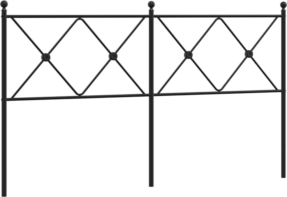 376536 vidaXL Метална резервна табла за легло, черна, 150 см