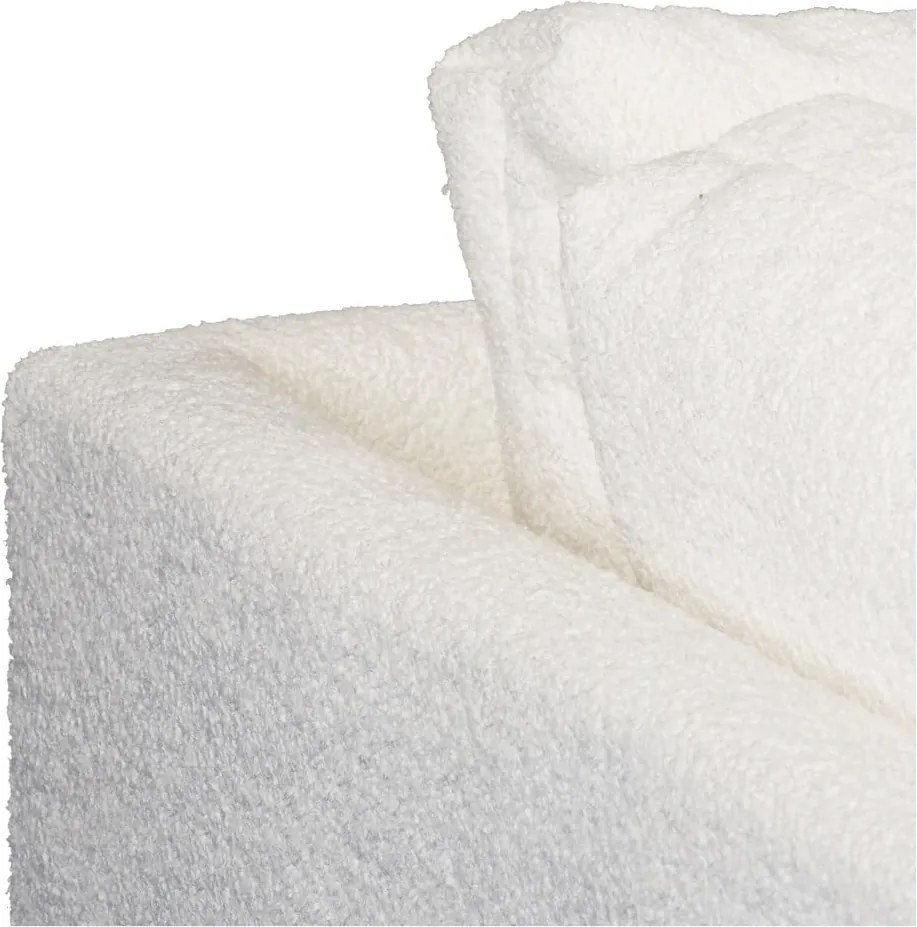 Бял ъглов диван от плат букле (ляв ъгъл) Ariella - Ropez