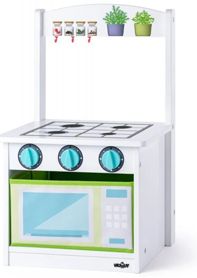 Woody - Дървена кухня и столче 2 в 1