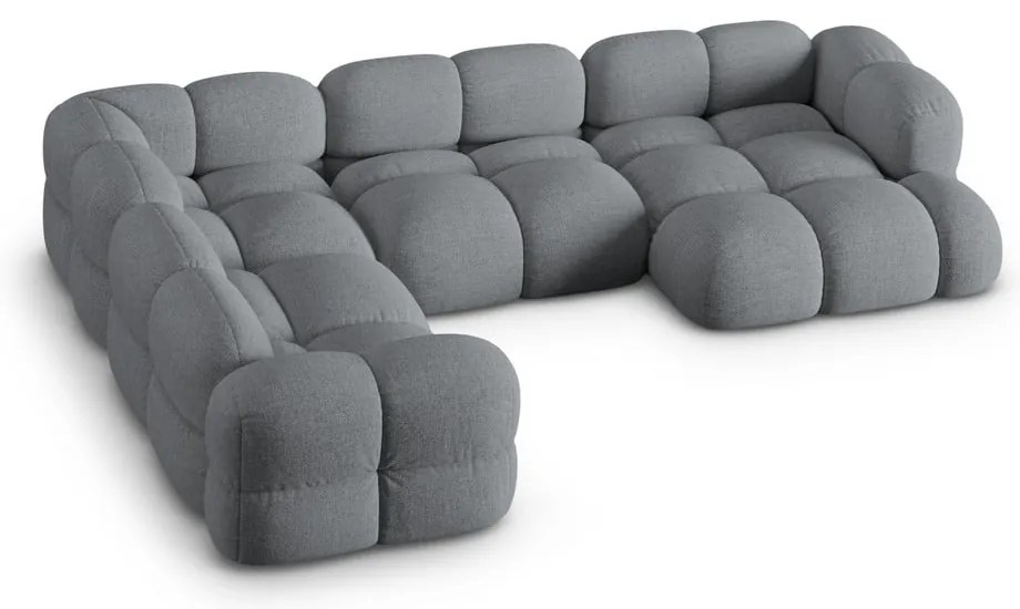 Сив ъглов диван (ляв ъгъл/U форма) Loretto – Cosmopolitan Design