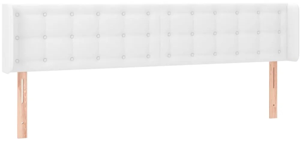 3118877 vidaXL Горна табла за легло, Бяла, 203x16x78/88 см, изкуствена кожа