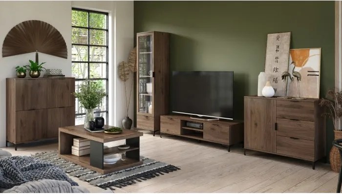 Шкаф ЛАНА SZ-50 Елегантен Орех - ГАРДЕРОБ С 1 ВРАТА С ЧЕКМЕДЖЕ