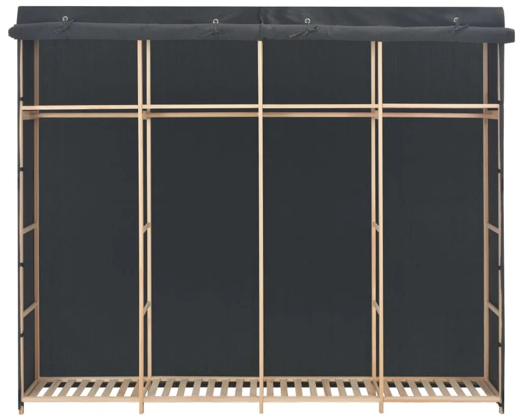 248201 vidaXL Гардероб, сив, 200x40x170 см, текстил