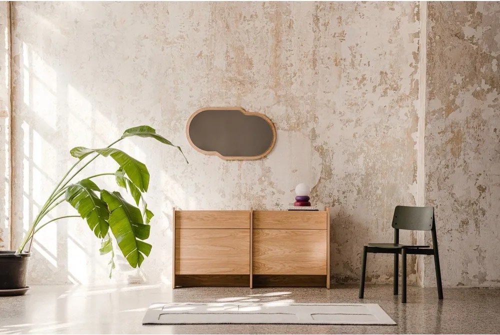 Скрин от декор от дъб в естествен цвят 146x76x51 cm Hido – noo.ma