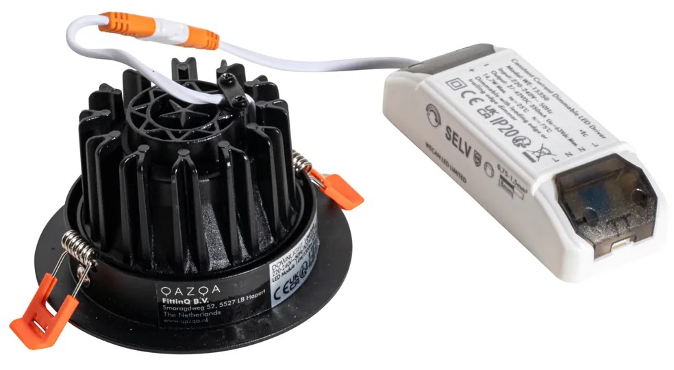 Вграден прожектор черен 9.5cm вкл. LED 1015 lm димируем IP23 - Gaius