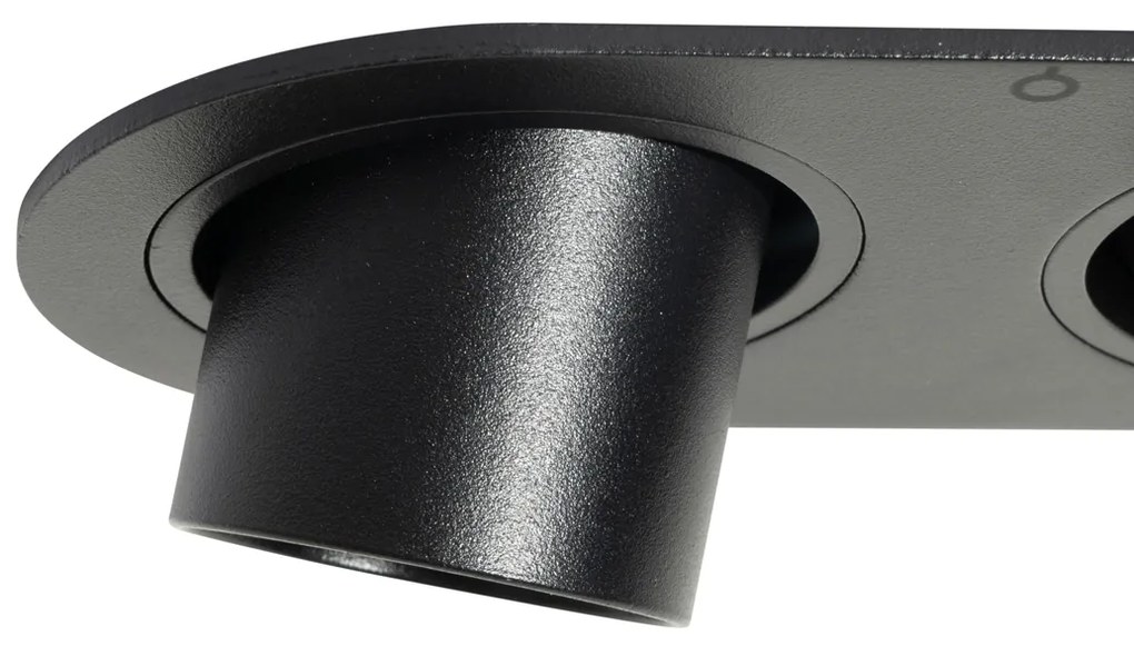 Комплект от 6 вградени спота черни GU10 35mm с накланяне 2-Light - Installa